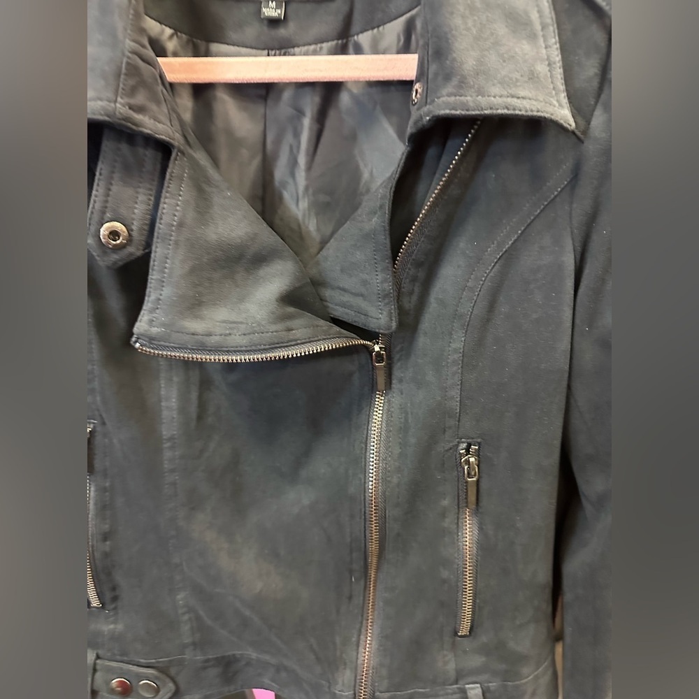 Blanc Noir Women's Charcoal Leather Jacket - Picture 13 of 13